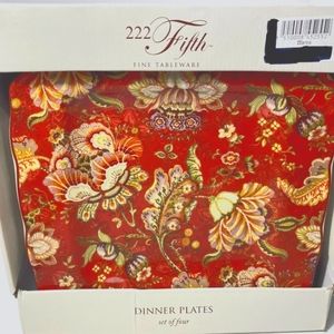 New 222 Fith Fine Tableware ×4 Dinner Plates